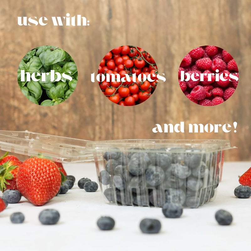 JA Kitchens 35 PACK - Plastic Berry Basket/Produce Containers - Pint Size for Blueberries, Raspberries, Strawberries - Image 4
